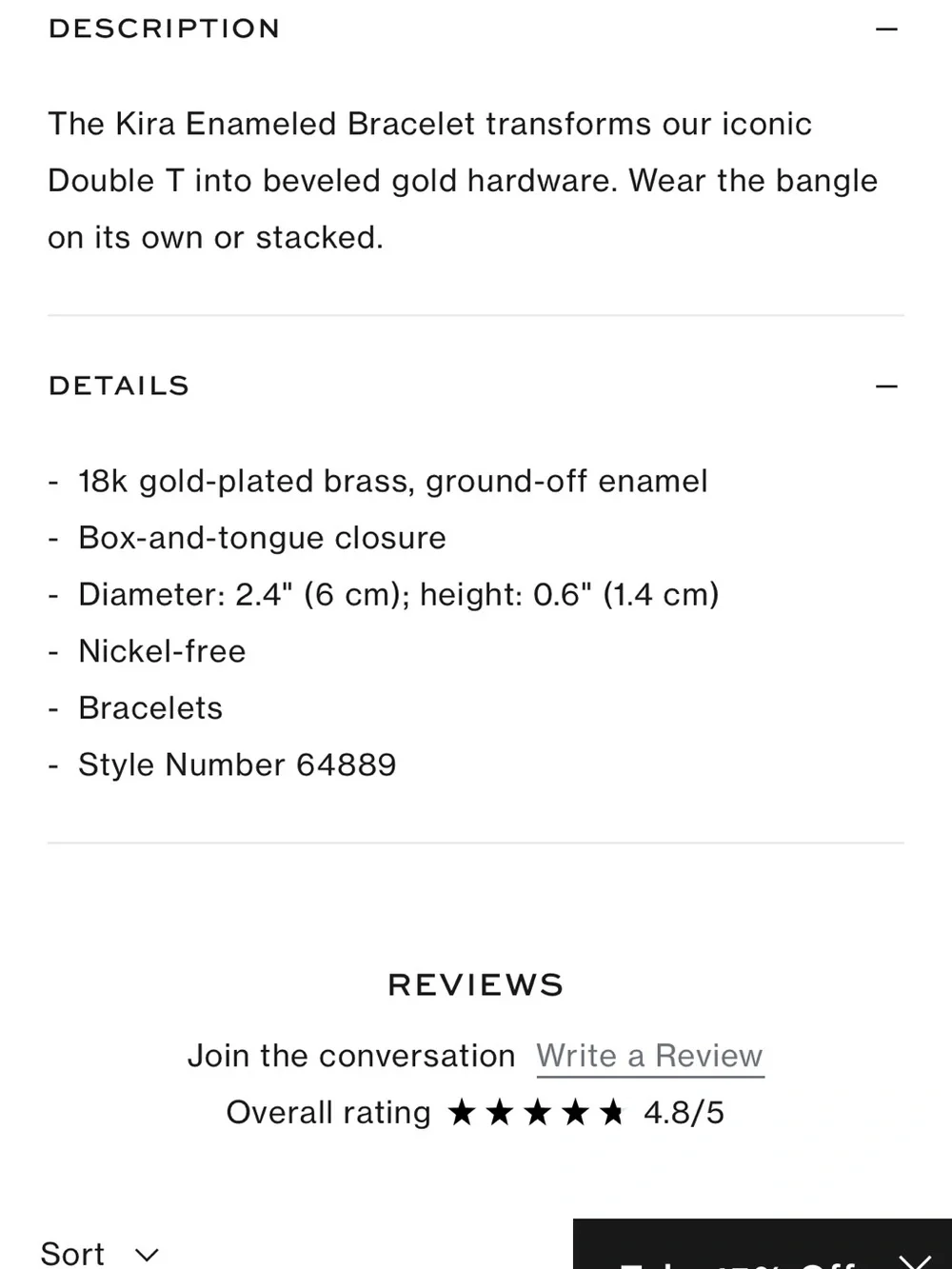 Tory Burch 18k gold